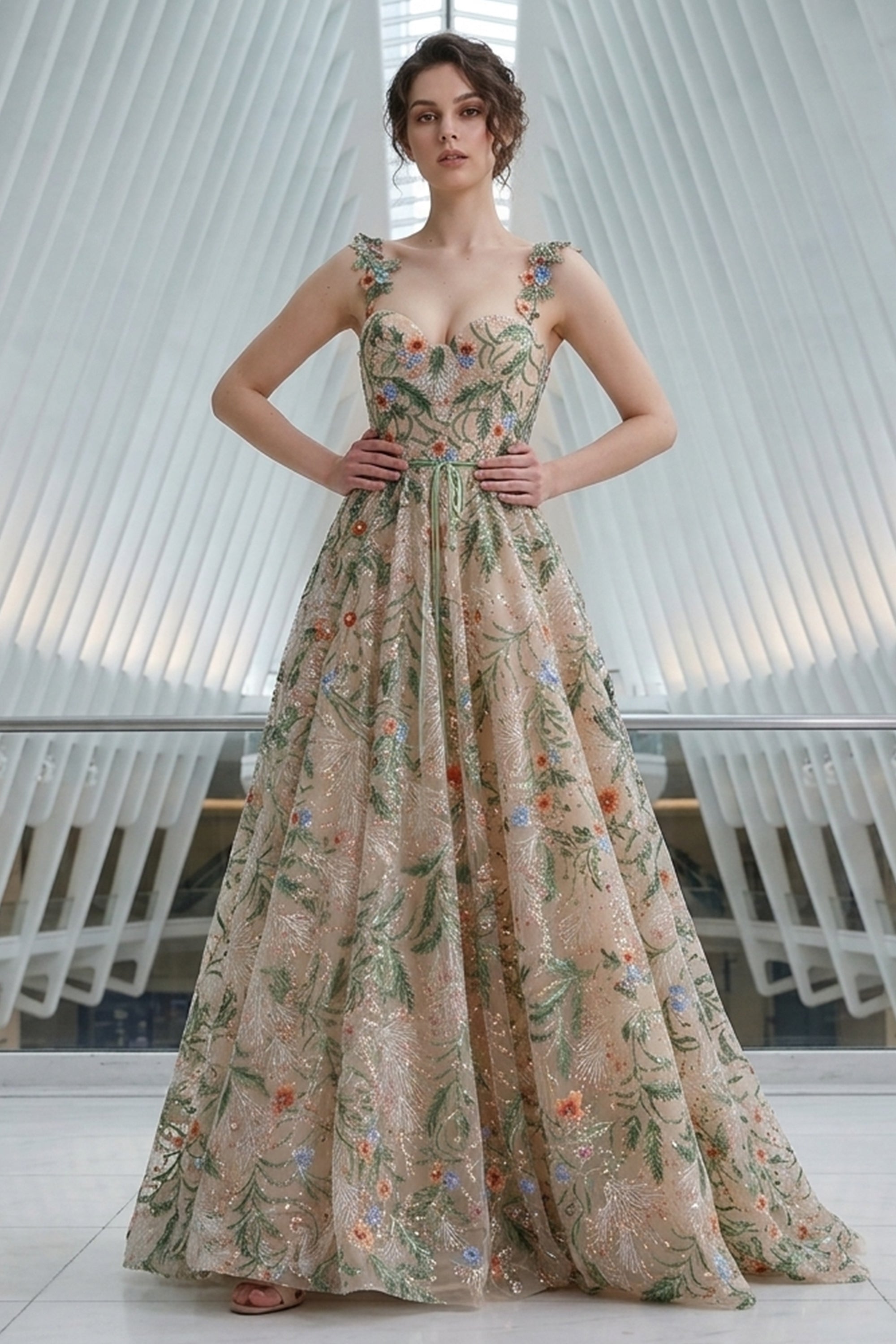 Artemis Embroidered Corset Gown | JewelClues