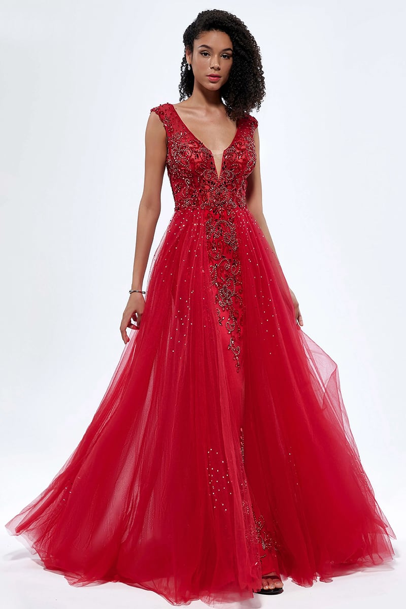Asheville Embellished Backless Maxi Dress | Jewelclues #color_red