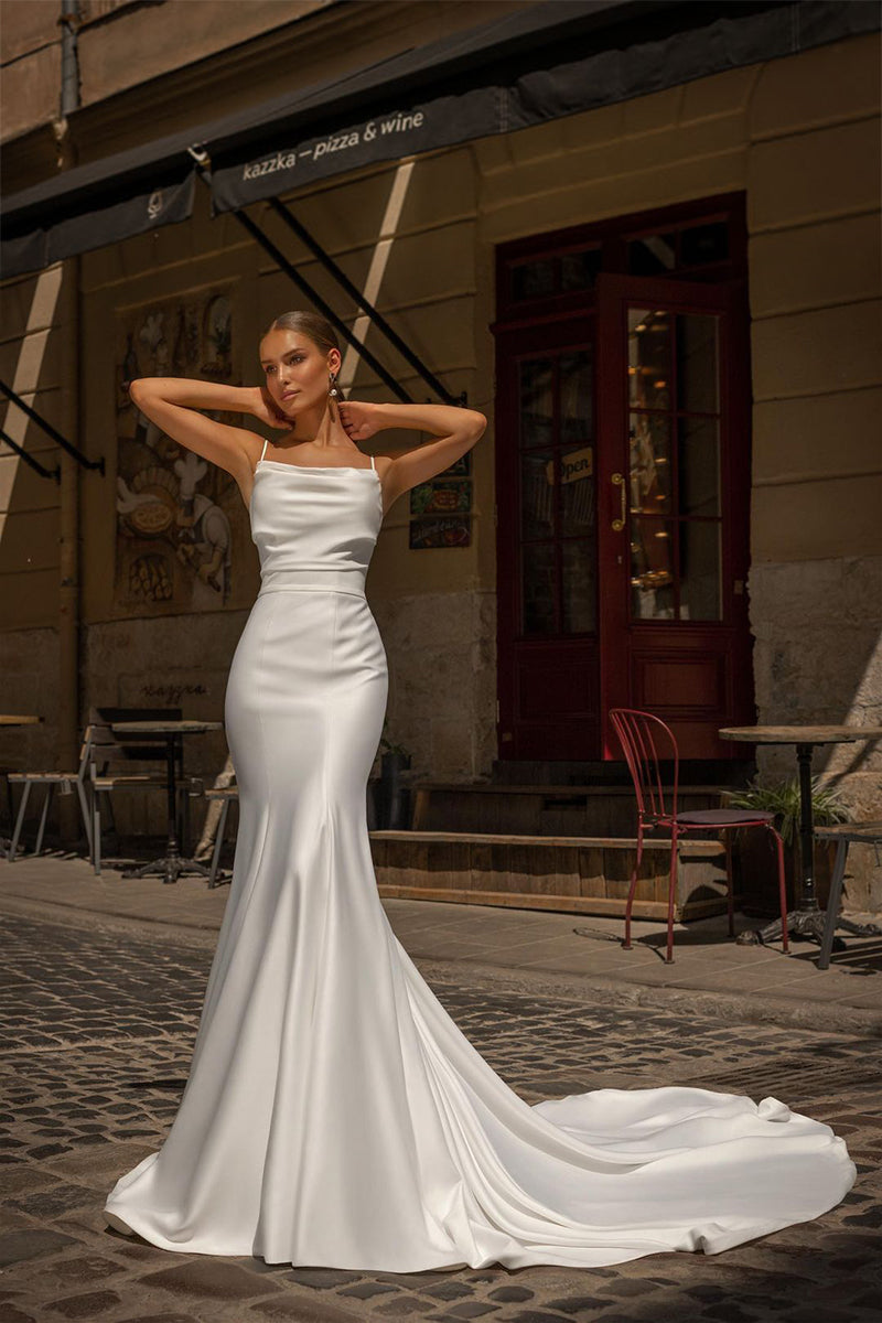 Athens Love Satin Bridal Gown | Jewelclues