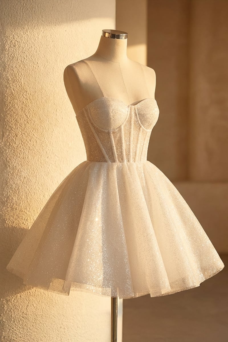 Aura Sparkle Strapless Mini Dress | JewelClues