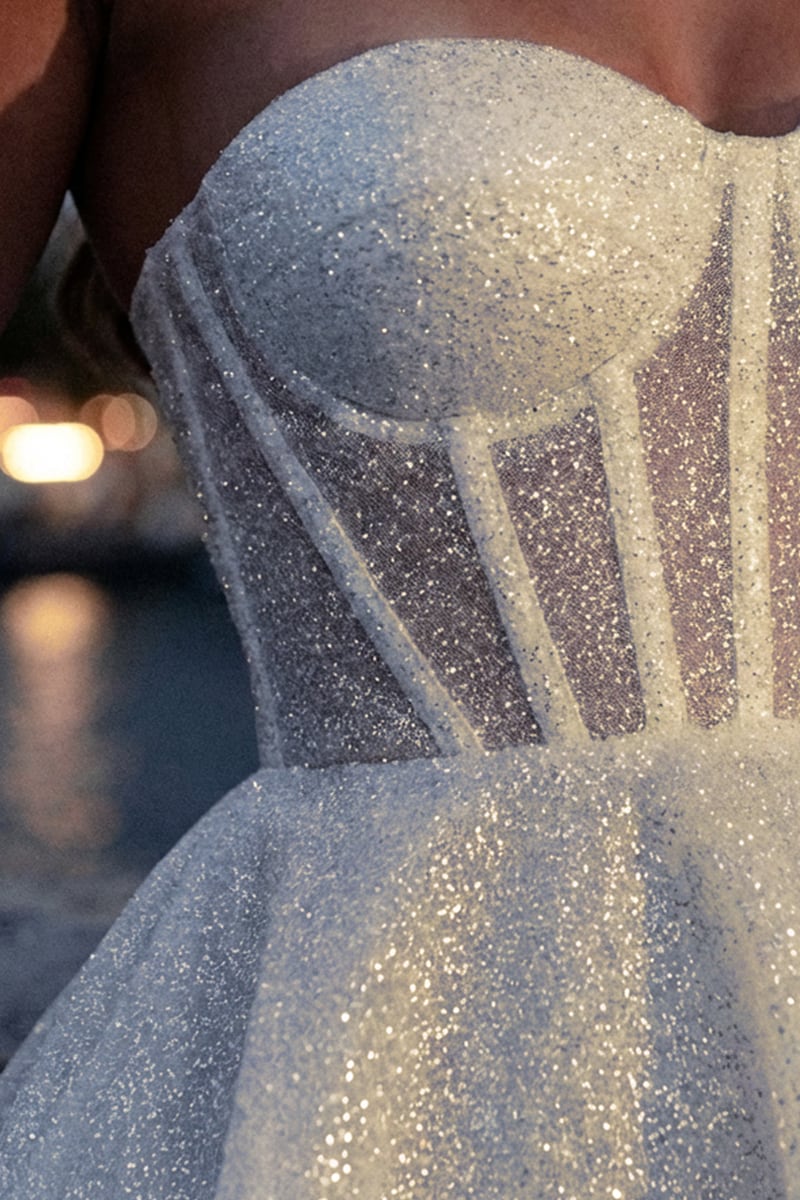 Aura Sparkle Strapless Mini Dress | JewelClues