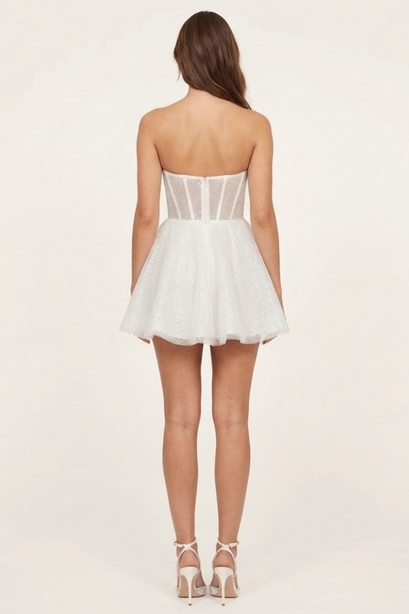 Aura Sparkle Strapless Mini Dress | JewelClues