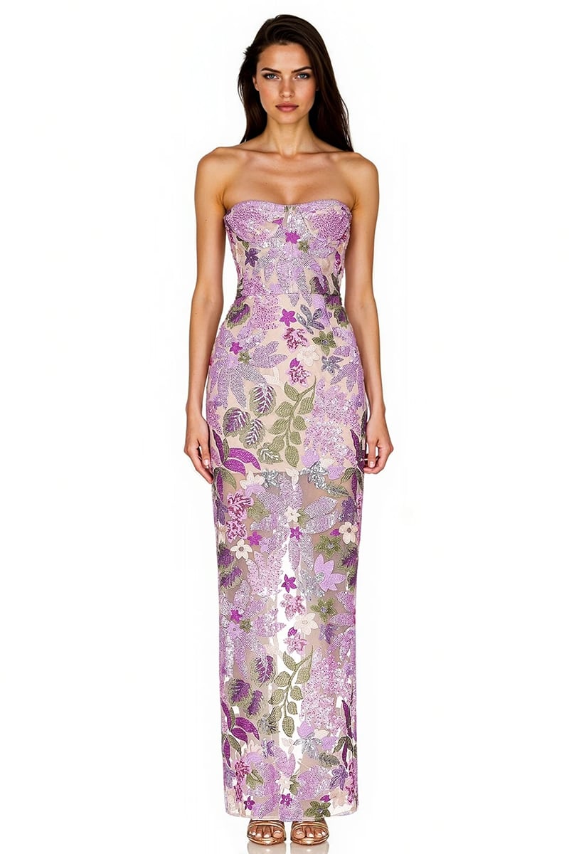 Aurelia Strapless Sequin Gown | Jewelclues