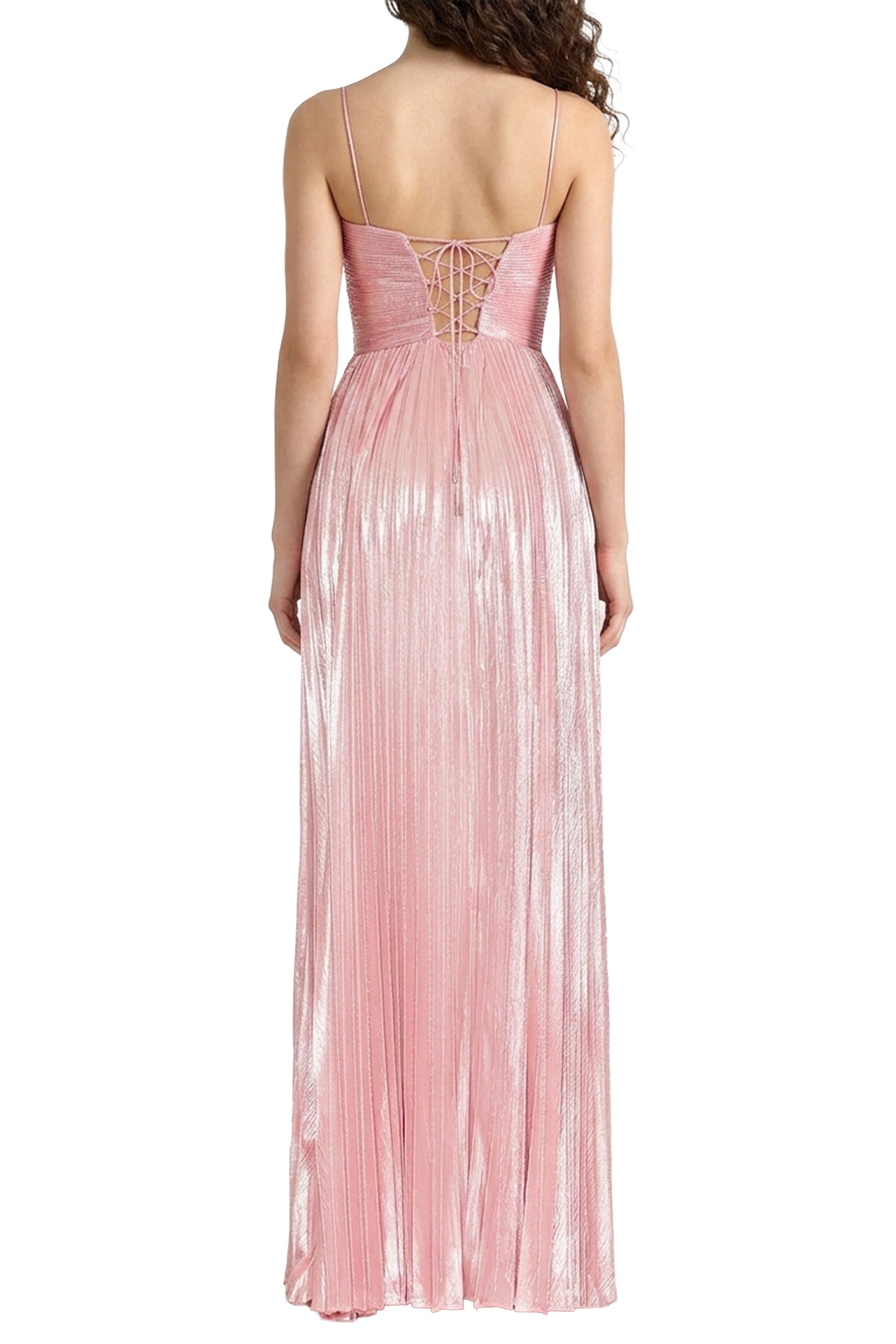 Aureline Metallic Pleated Gown | JewelClues