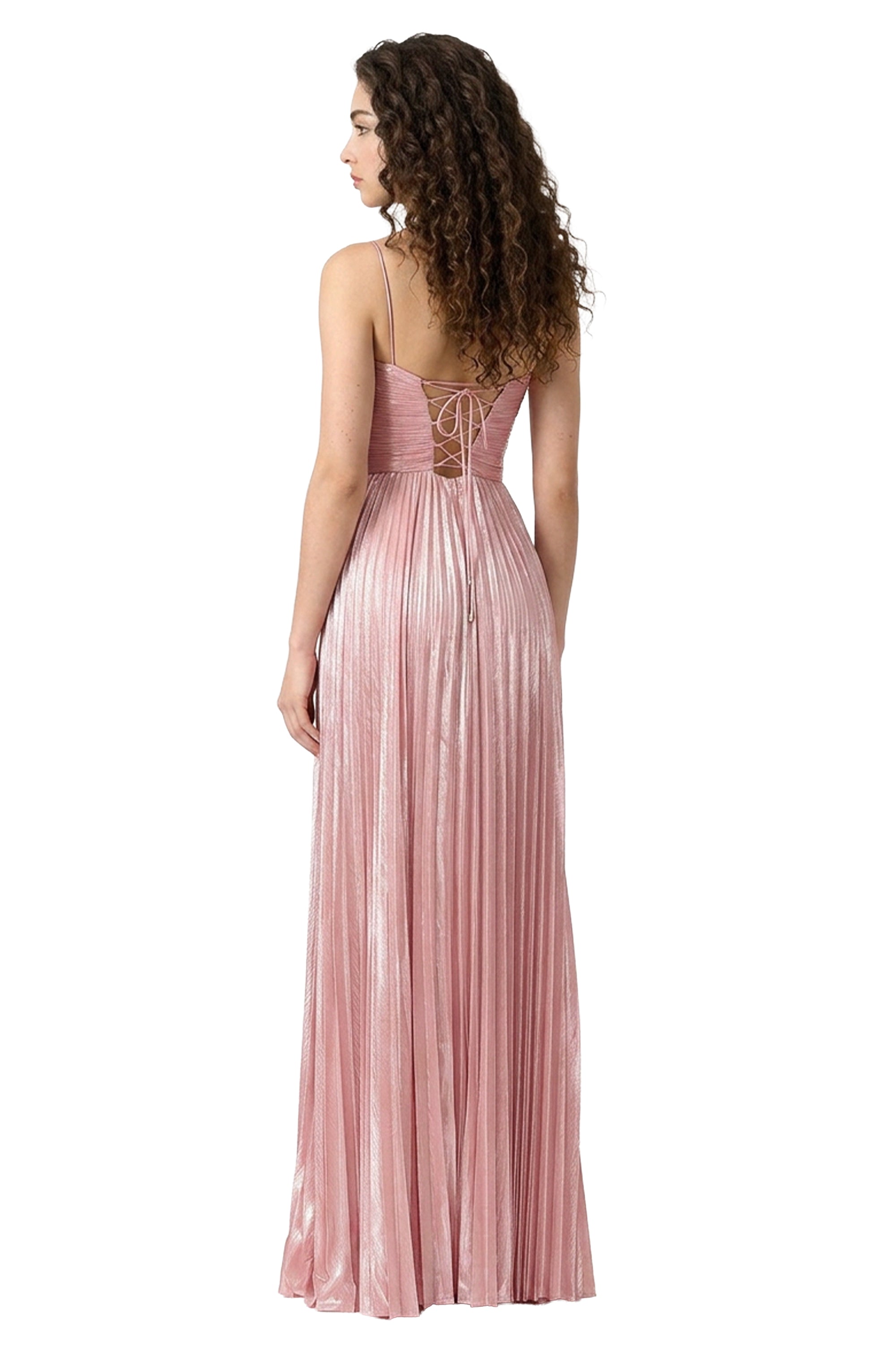 Aureline Metallic Pleated Gown | JewelClues