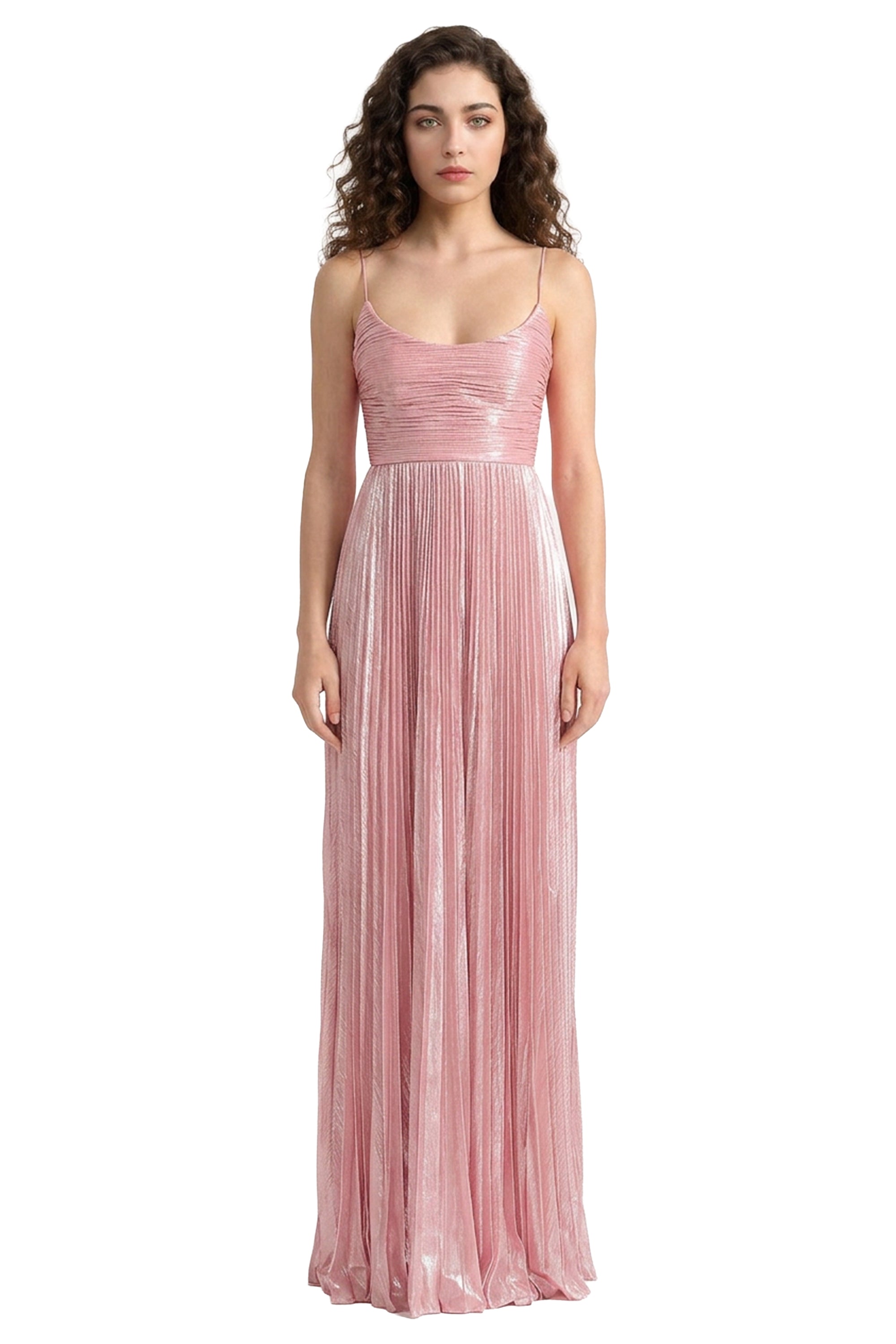 Aureline Metallic Pleated Gown | JewelClues