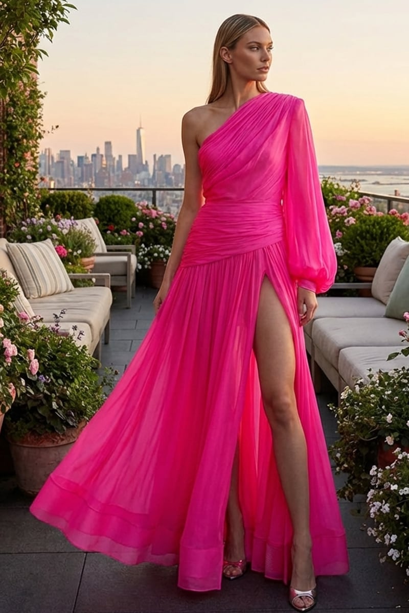 Aurora One-Shoulder Tulle Gown | Jewelclues