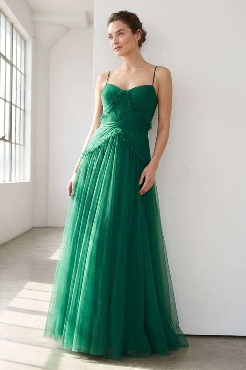 Avianna Tulle Maxi Dress | Jewelclues #color_green
