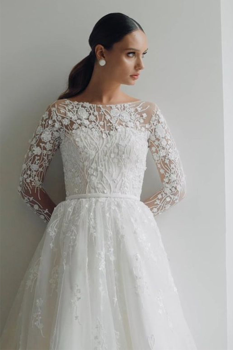 Bennett Long Sleeve Wedding Dress | Jewelclues