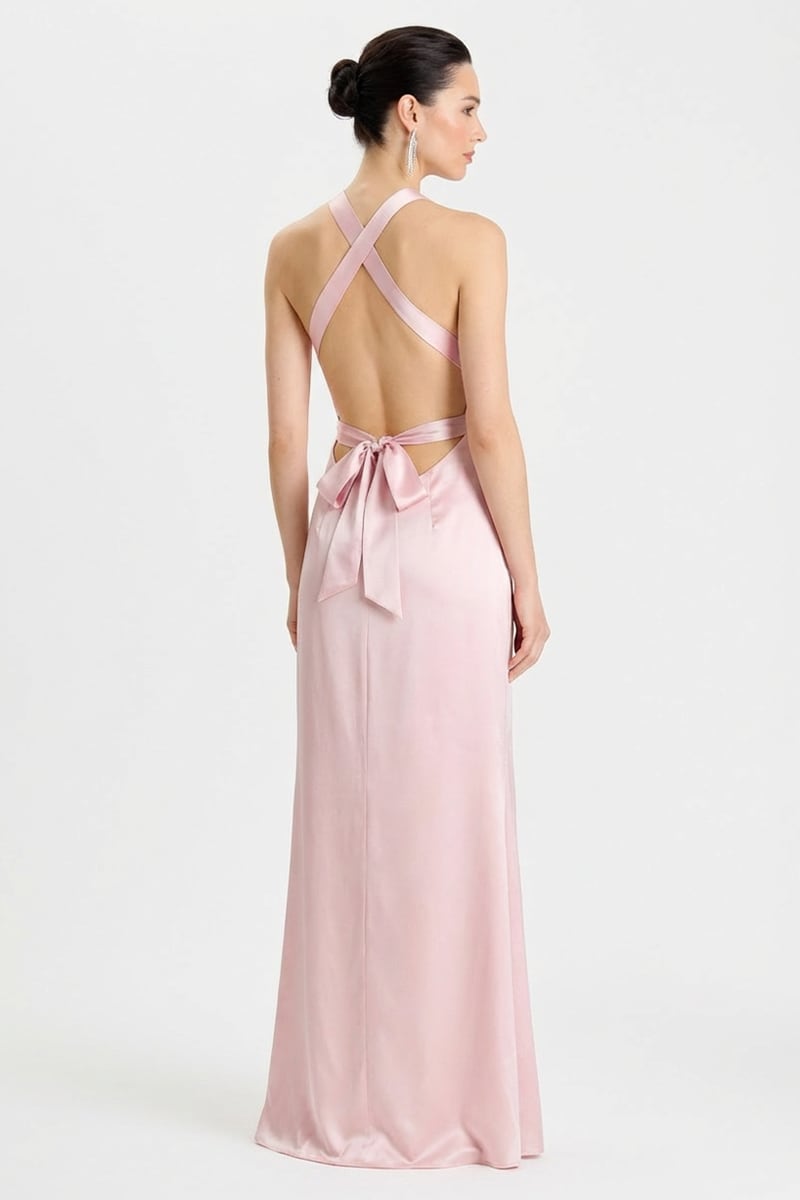 Bianca Cutout Satin Maxi Dress | JewelClues #color_pink