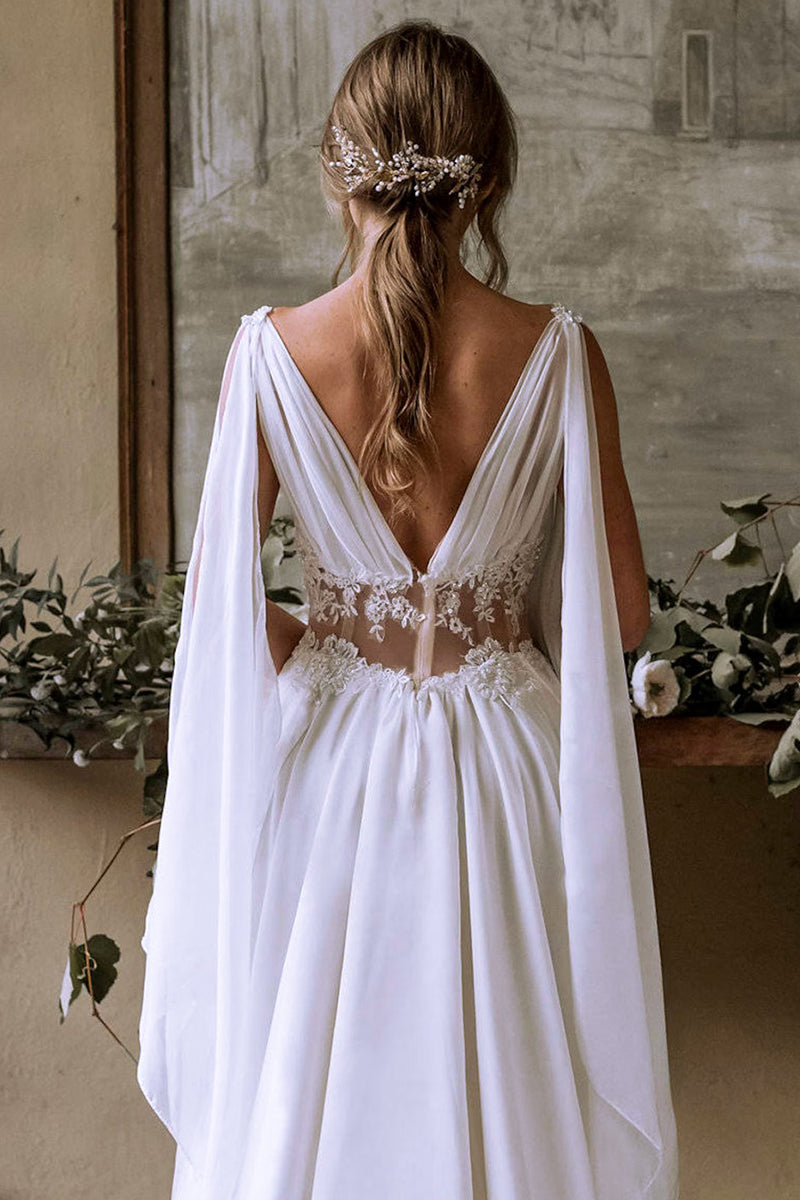 Bohemian Goddess Wedding Dress | Jewelclues | #color_white