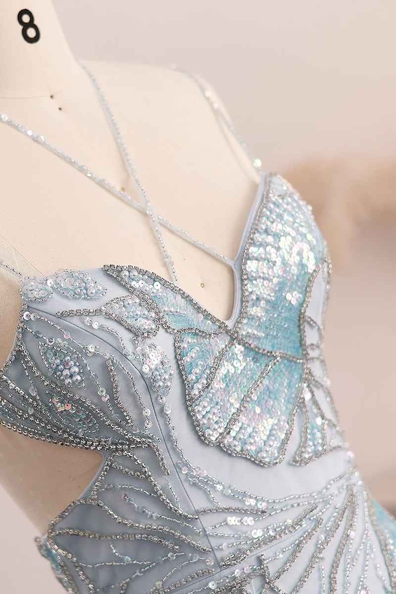 Calista Beaded Backless Maxi Dress | Jewelclues #color_light blue