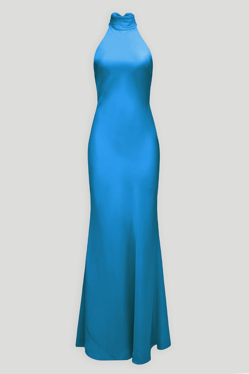 Calyra Silk Chiffon-Tie Gown | JewelClues