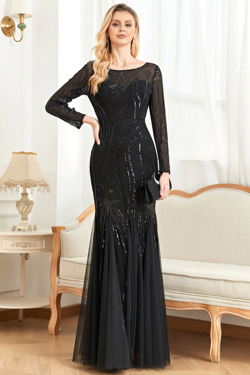 Captivating Glam Sequin Long Sleeve Maxi Dress | Jewelclues