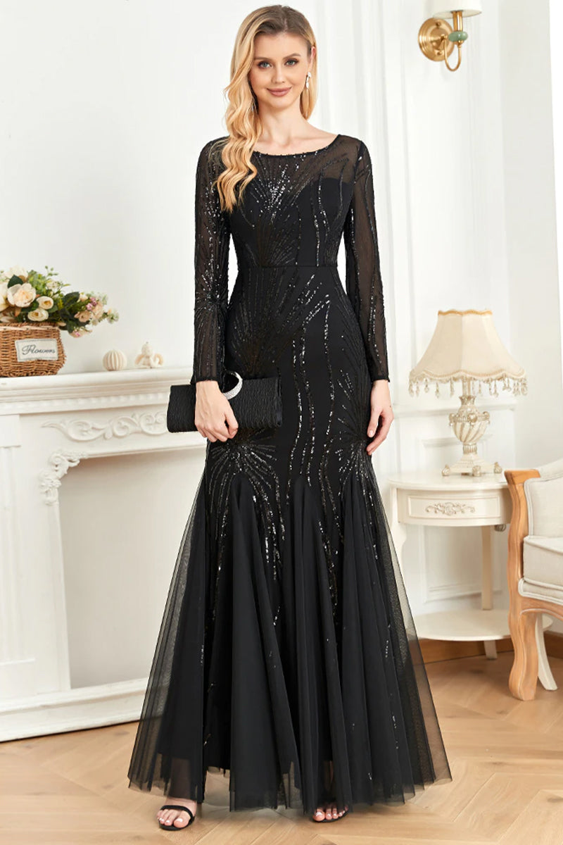 Captivating Glam Sequin Long Sleeve Maxi Dress | Jewelclues