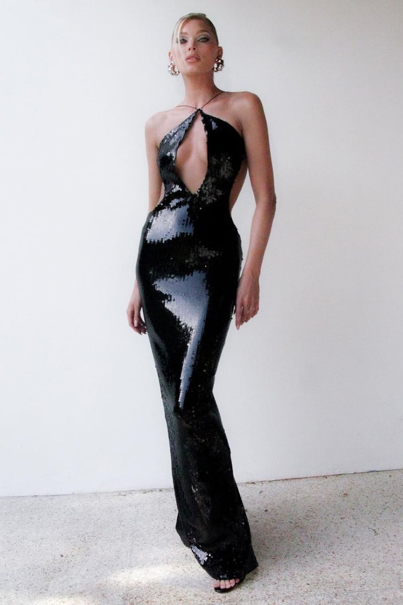 Caroline Sequin Backless Maxi Dress | Jewelclues