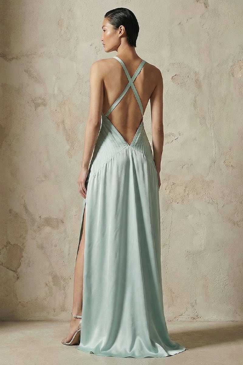 Celeste Satin Evening Gown | Jewelclues