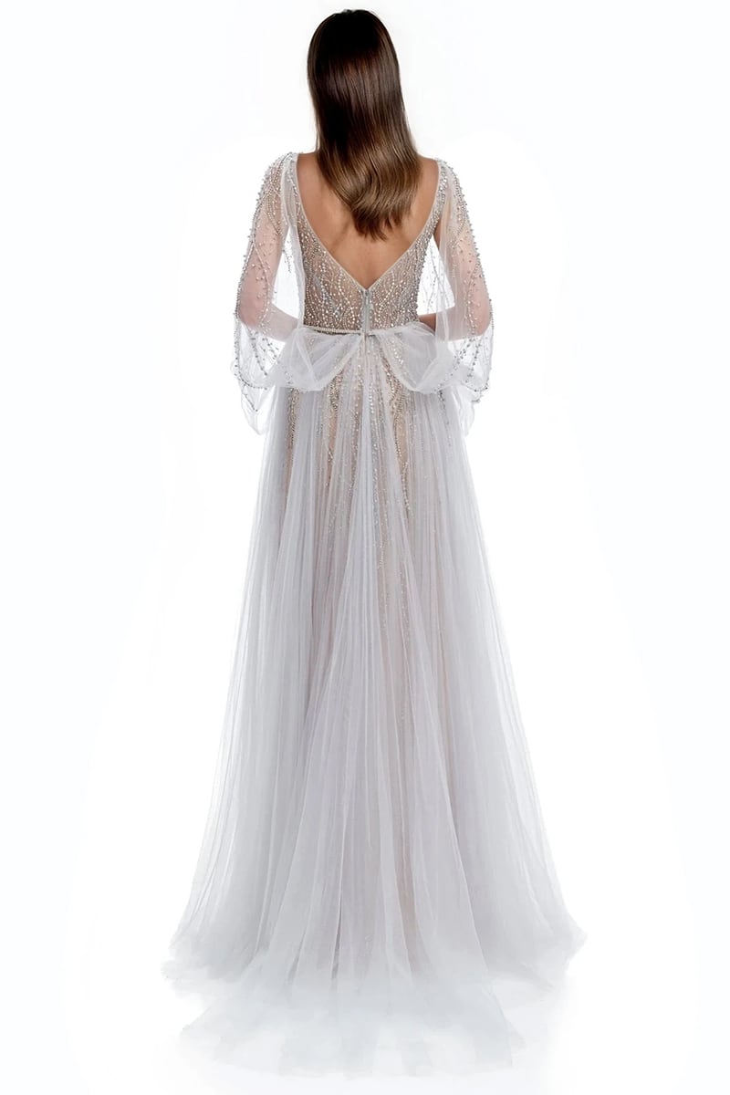 Celestine Hand-Beaded Couture Gown | Jewelclues