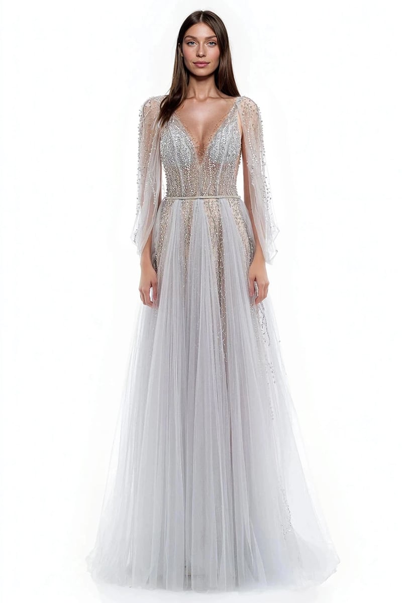 Celestine Hand-Beaded Couture Gown | Jewelclues