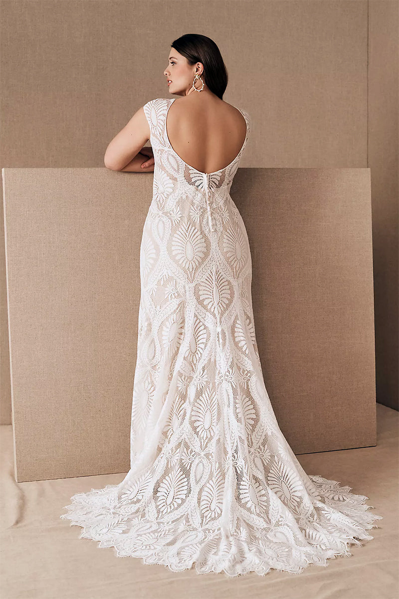 Cherished Love Lace Mermaid Wedding Dress | Jewelclues | #color_white
