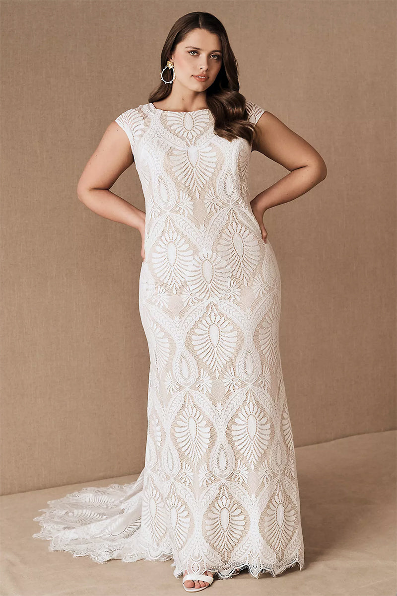 Cherished Love Lace Mermaid Wedding Dress | Jewelclues | #color_white