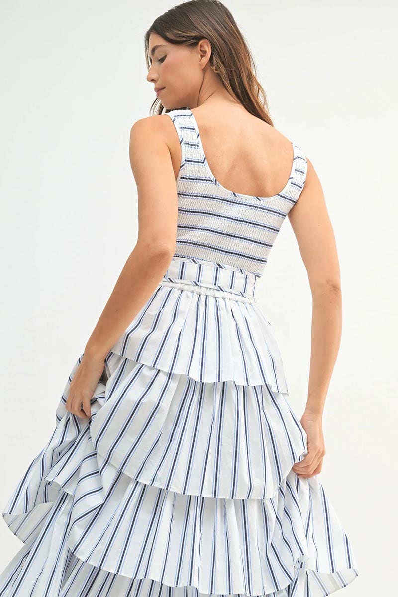 Chic Elegance Tiered Midi Dress | Jewelclues