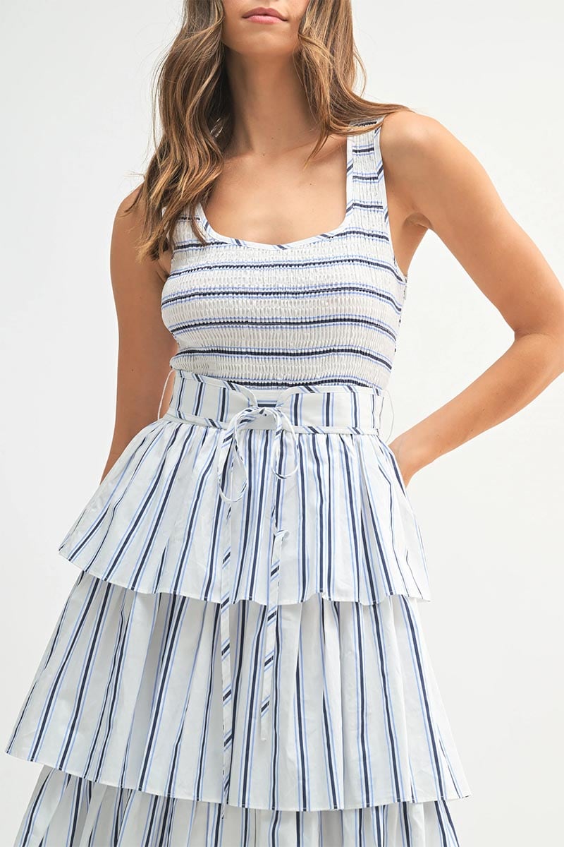 Chic Elegance Tiered Midi Dress | Jewelclues