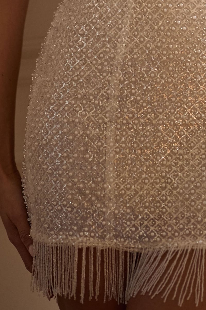 Clara Embellished Fringe Mini Dress | JewelClues