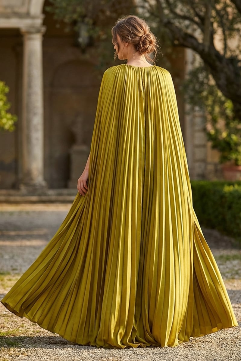 Cleopatra Pleated Satin Gown | JewelClues