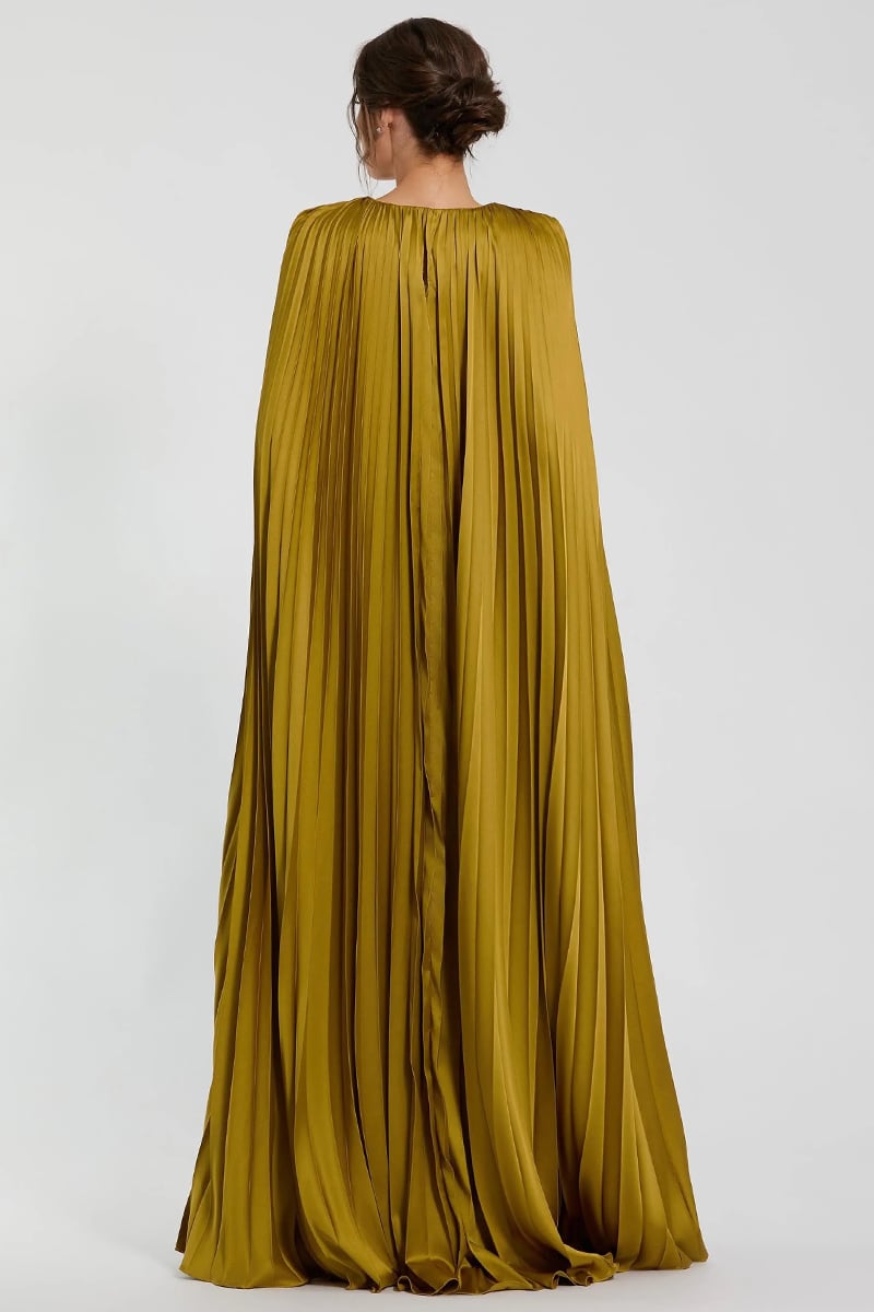 Cleopatra Pleated Satin Gown | JewelClues