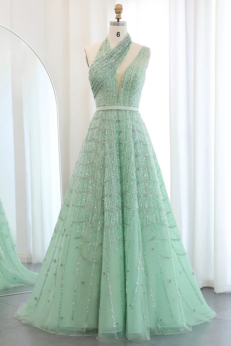 Colette Beaded Embellished Gown | JewelClues #color_mint