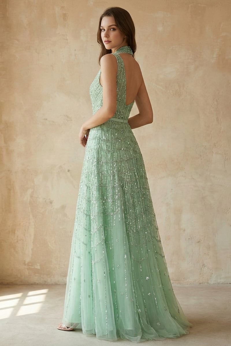Colette Beaded Embellished Gown | JewelClues #color_mint