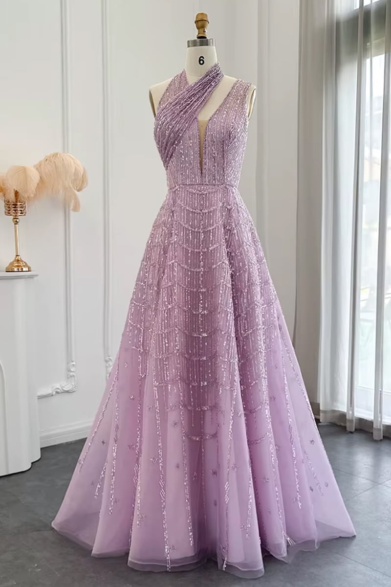 Colette Beaded Embellished Gown | JewelClues #color_lilac