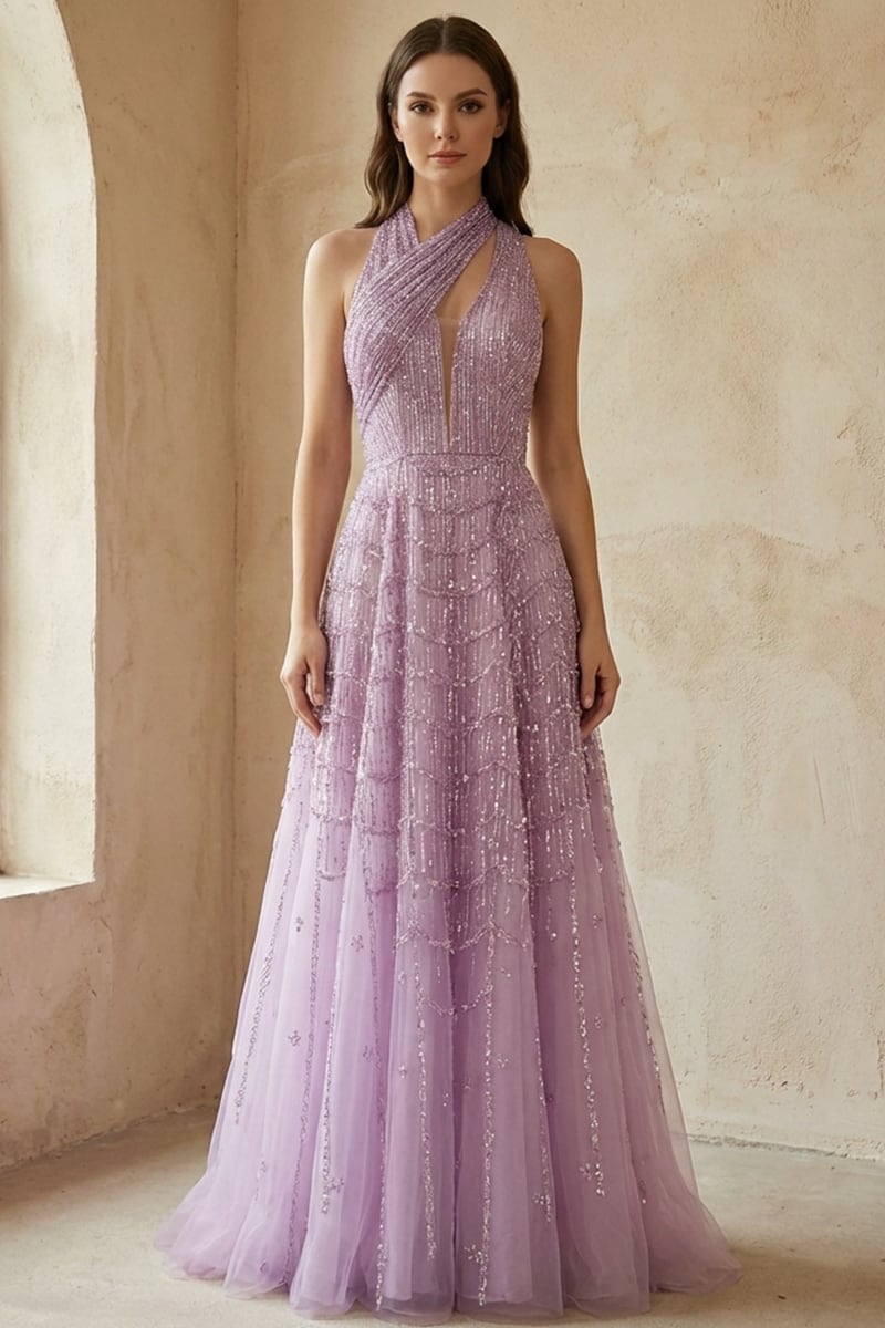 Colette Beaded Embellished Gown | JewelClues #color_lilac