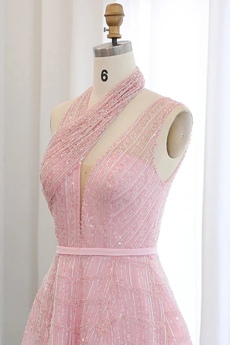 Colette Beaded Embellished Gown | JewelClues #color_pink