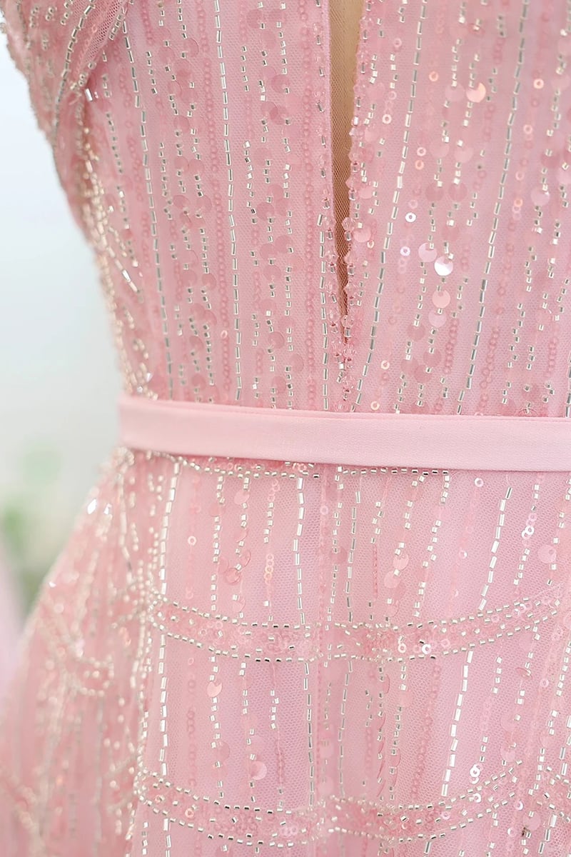 Colette Beaded Embellished Gown | JewelClues #color_pink
