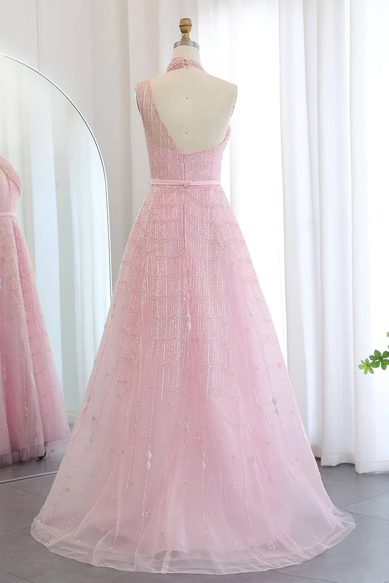 Colette Beaded Embellished Gown | JewelClues #color_pink