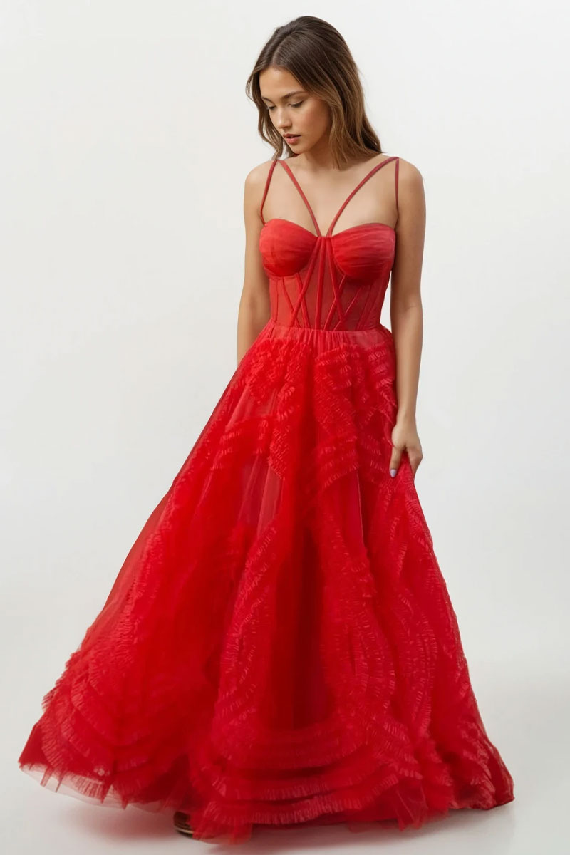 Coralie Ruffled Tulle Couture Gown | Jewelclues