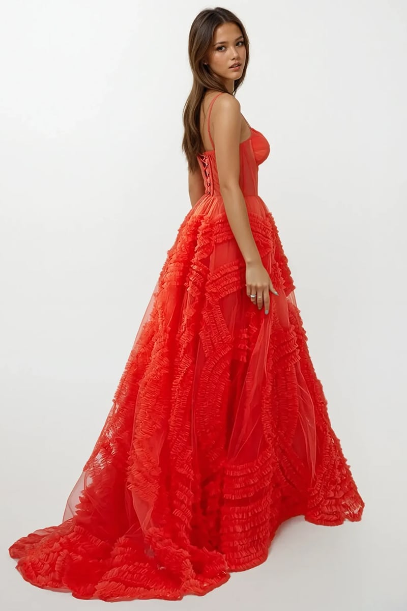 Coralie Ruffled Tulle Couture Gown | Jewelclues