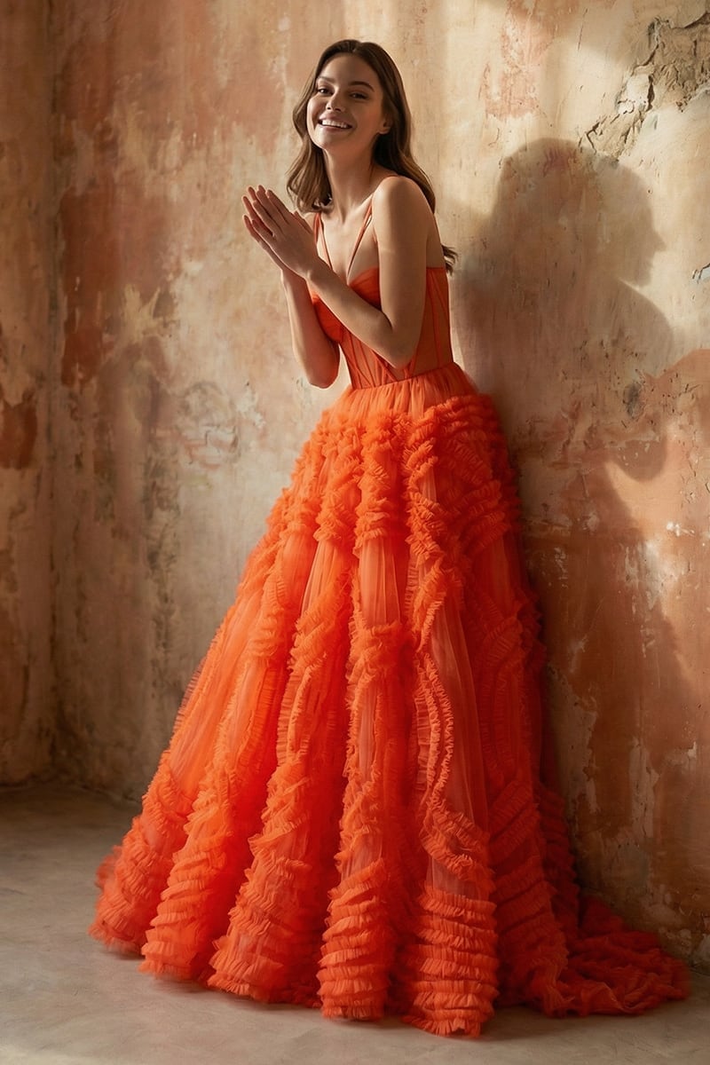 Coralie Ruffled Tulle Gown | Jewelclues