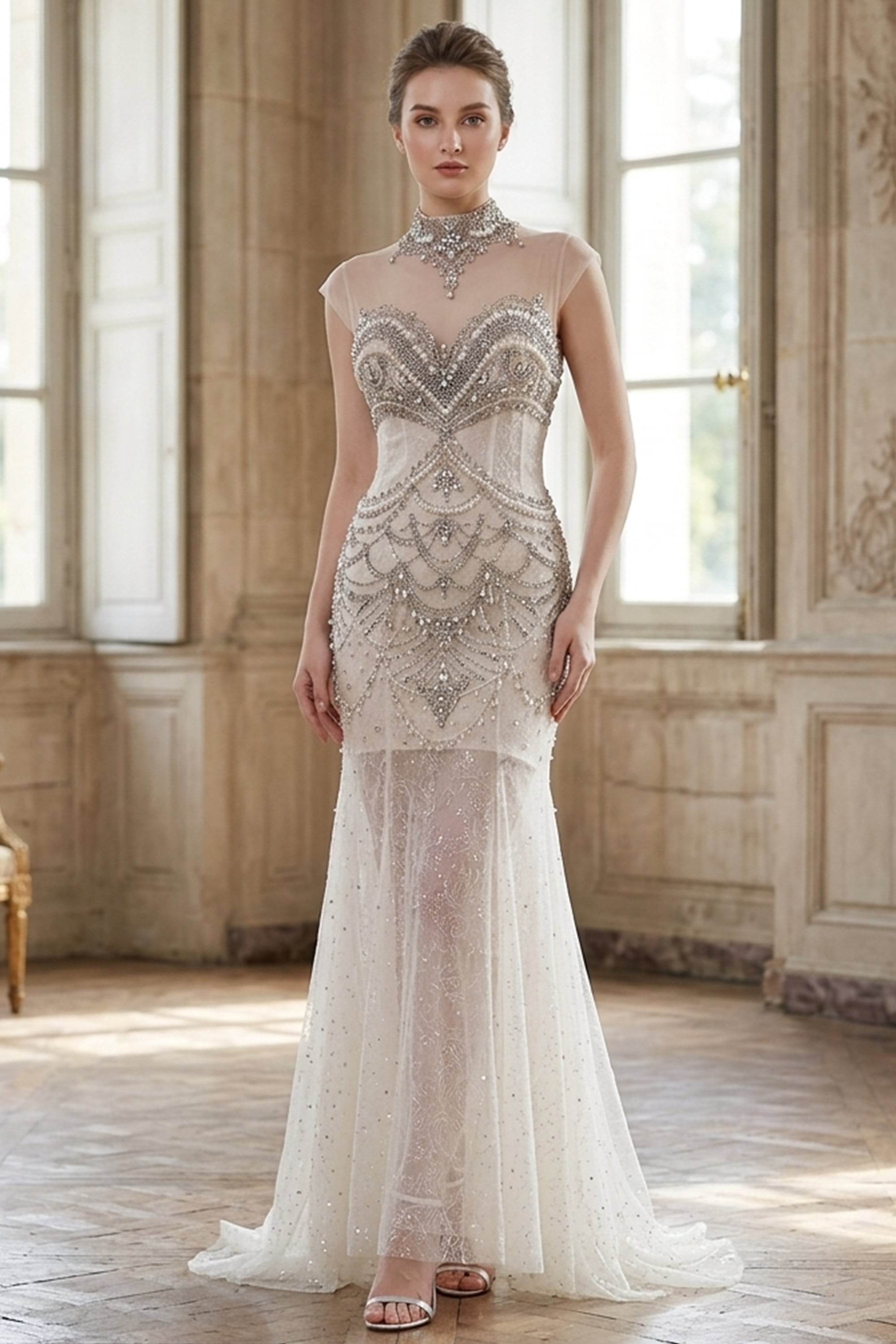 Cosette Crystal Embroidered Gown | JewelClues