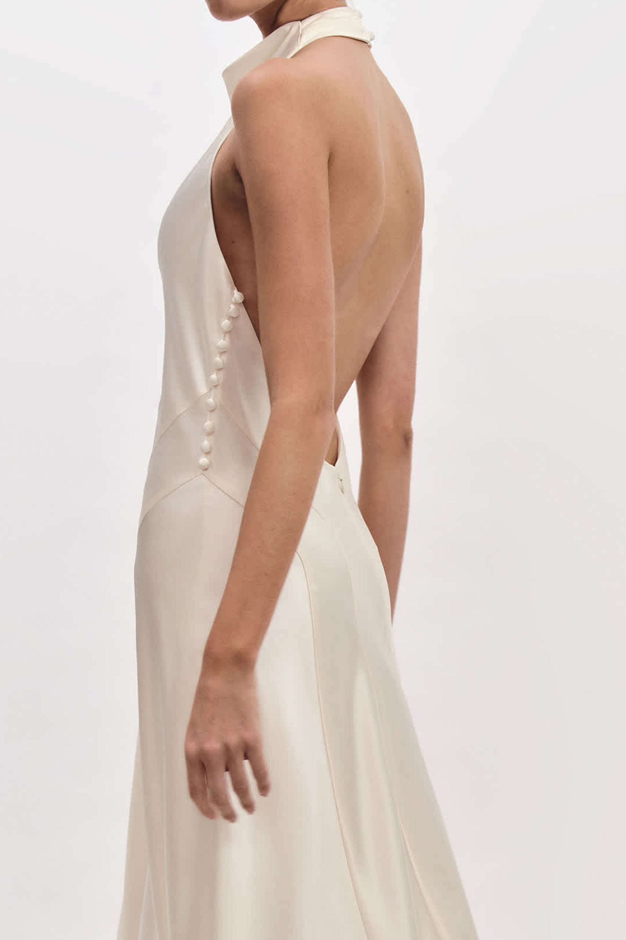 Daphne Backless Satin Gown | JewelClues