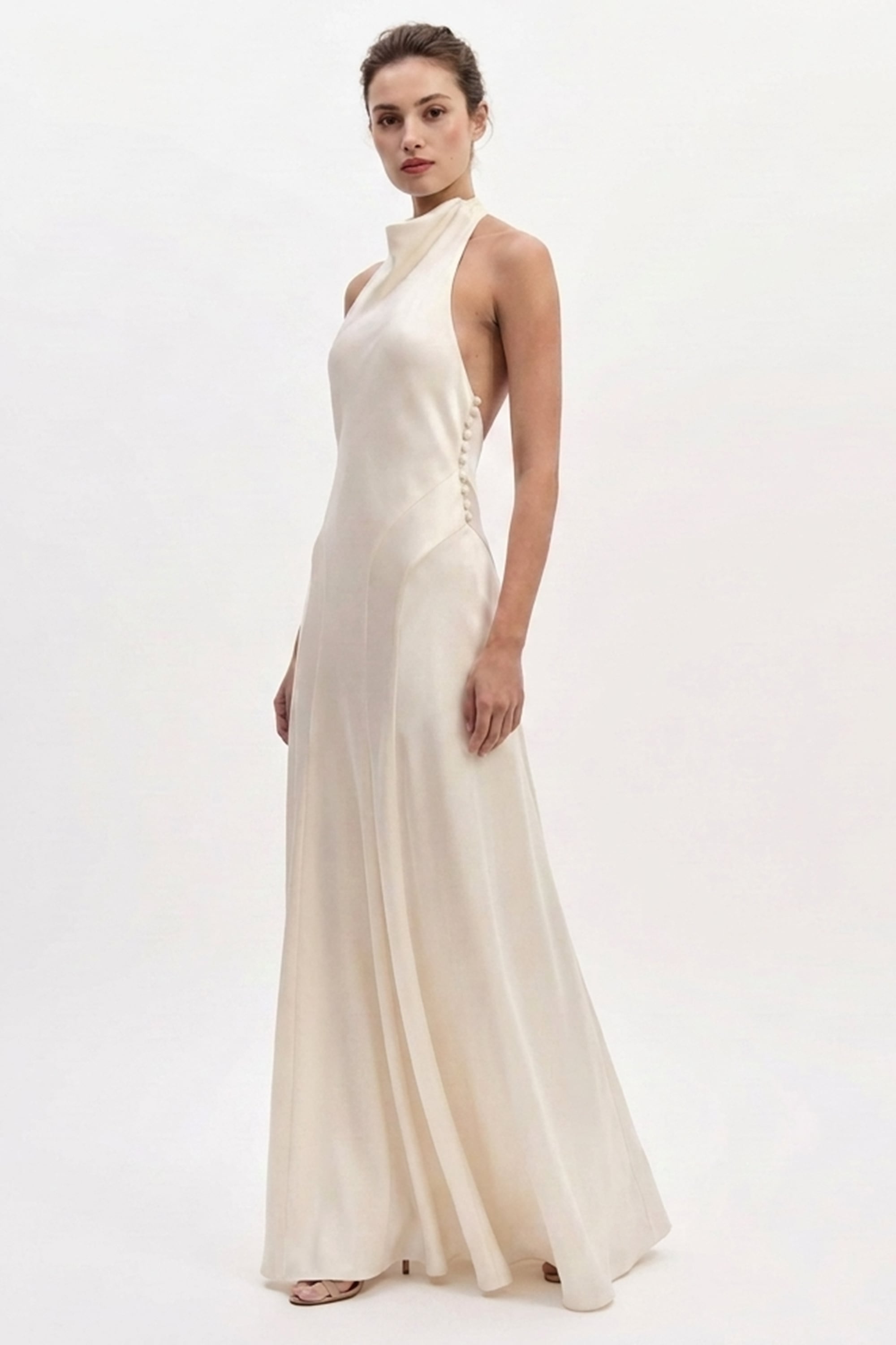 Daphne Backless Satin Gown | JewelClues