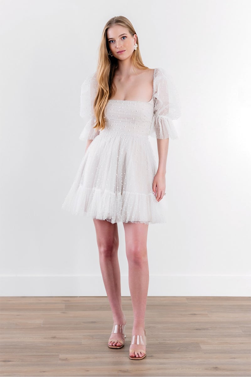 Devita Pearl Embellished Mini Dress | Jewelclues