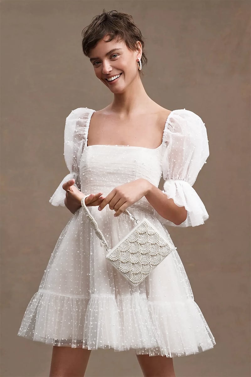 Pearl embellished mini dress hotsell