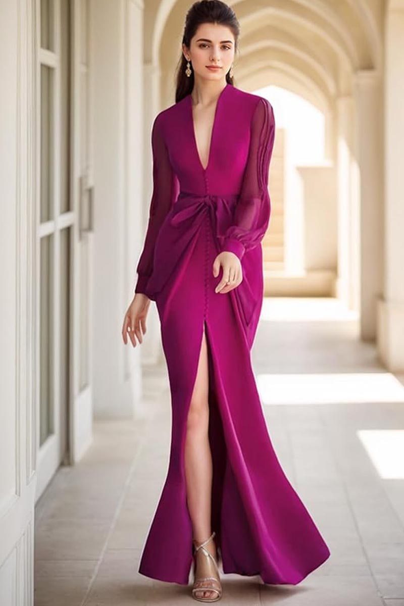 Dimitris Bishop Sleeve Maxi Dress | Jewelclues #color_purple