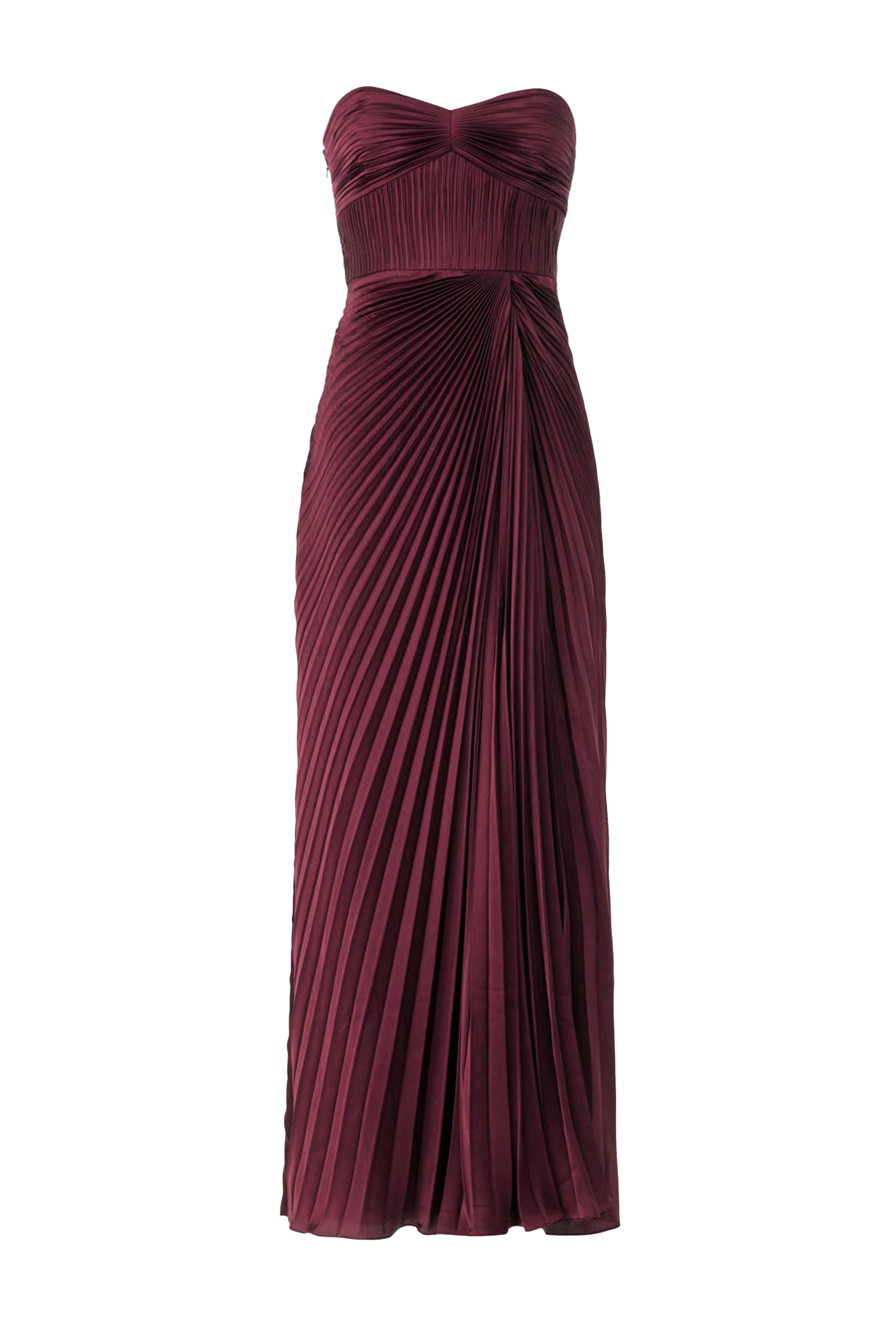 Divina Pleated Strapless Gown | JewelClues #color_wine