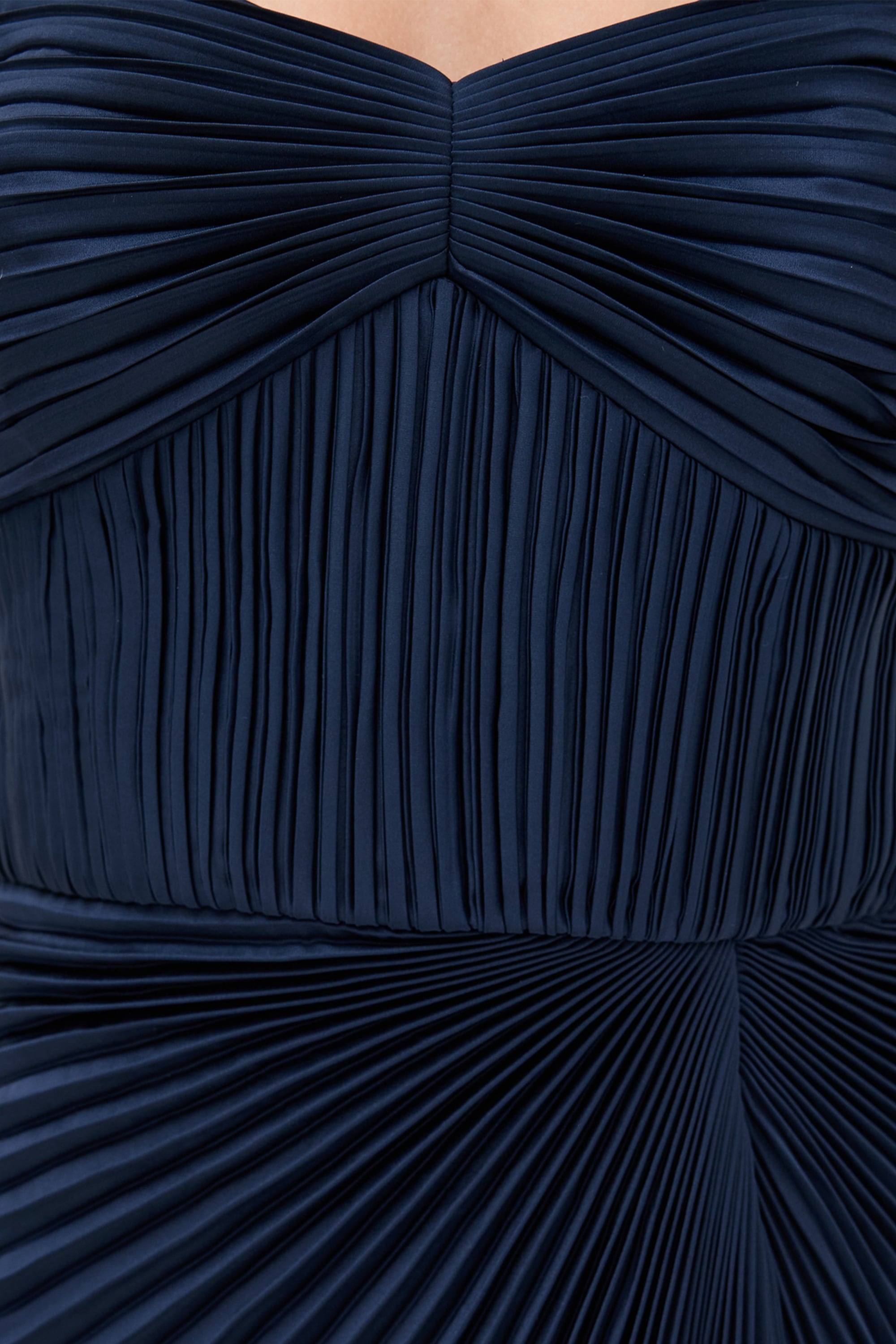 Divina Pleated Strapless Gown | JewelClues #color_navy blue