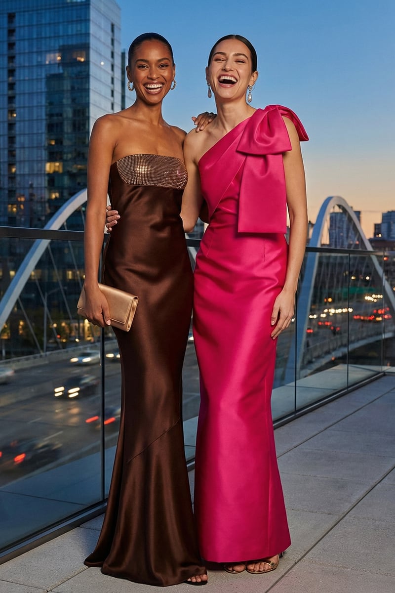 Dravite Embellished Satin Gown | JewelClues