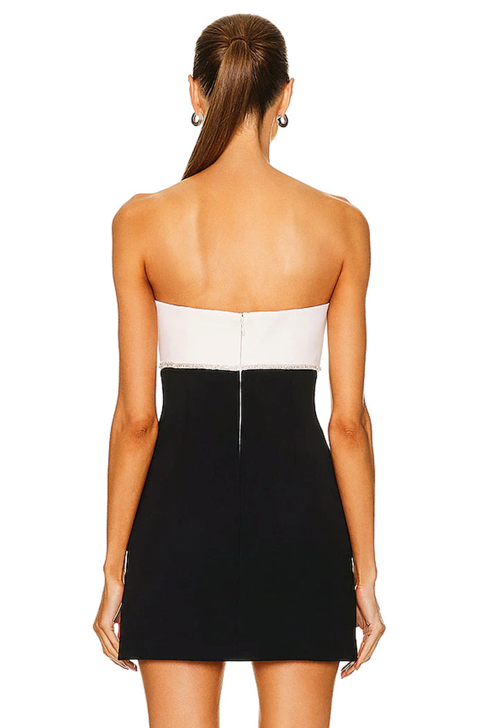 Lace-Up Strapless Bandage Mini Dress